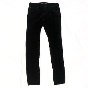 Express Stella Low Rise Velour Legging Skinny Pants Solid Black Size 6 Pockets